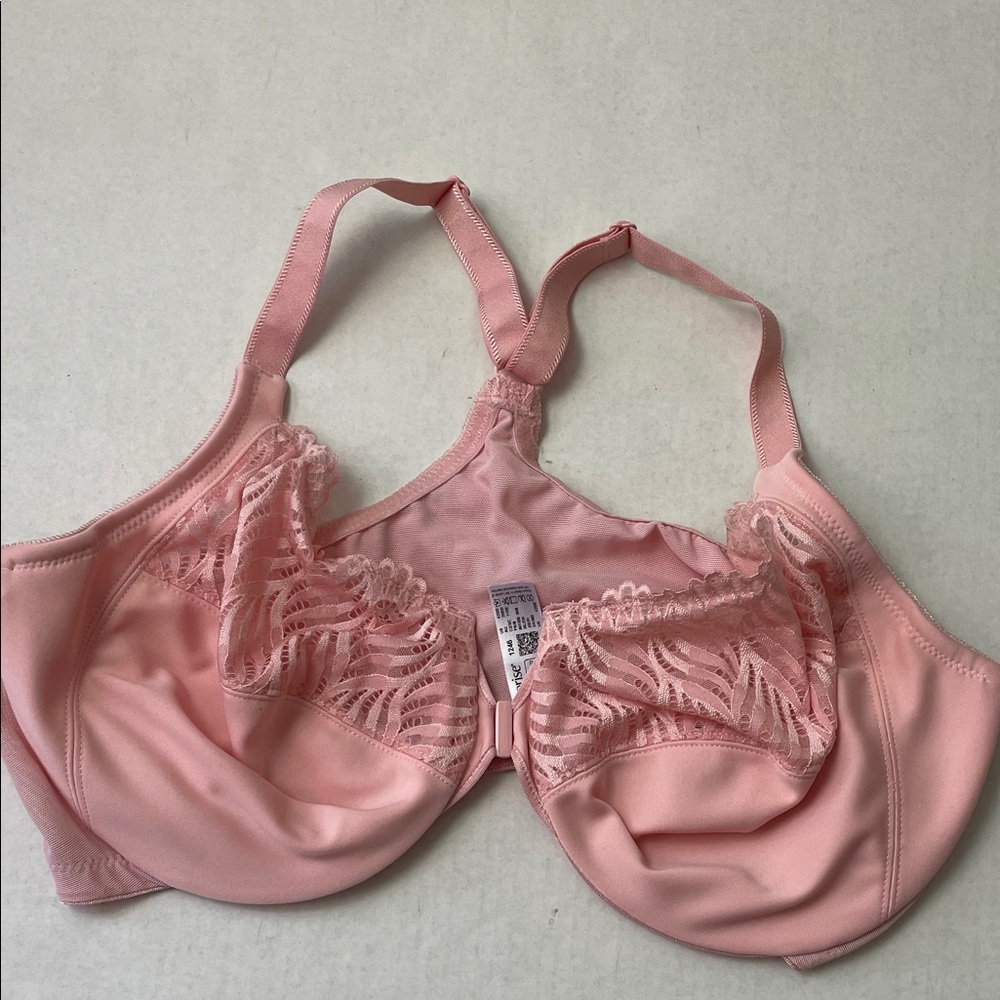 Glamorize Elegant Pink LaceRacerback  Bra Sz 42DD
